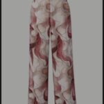 Calça wide leg fluida estampa