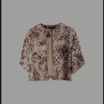 Casaco curto estampado